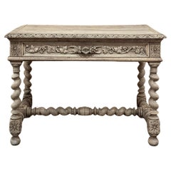 Table d'appoint en chêne strié French Renaissance du 19e siècle