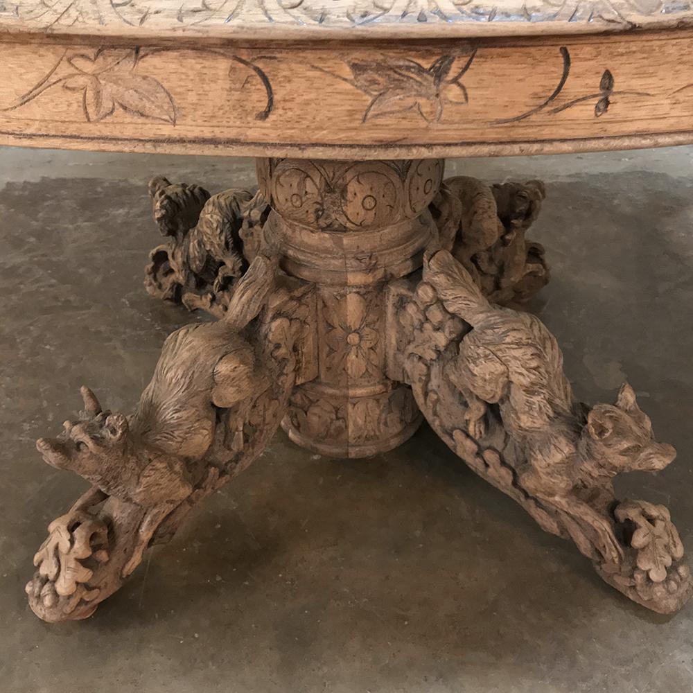 19th Century French Renaissance Stripped Oak Oval Hunt Table 4