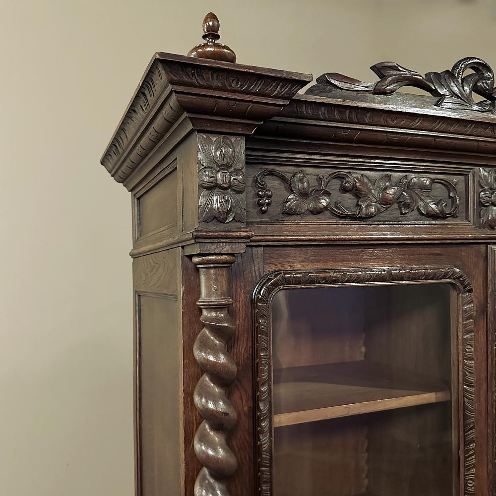 19th Century French Renaissance Triple Bookcase ~ Display Cabinet For Sale 2