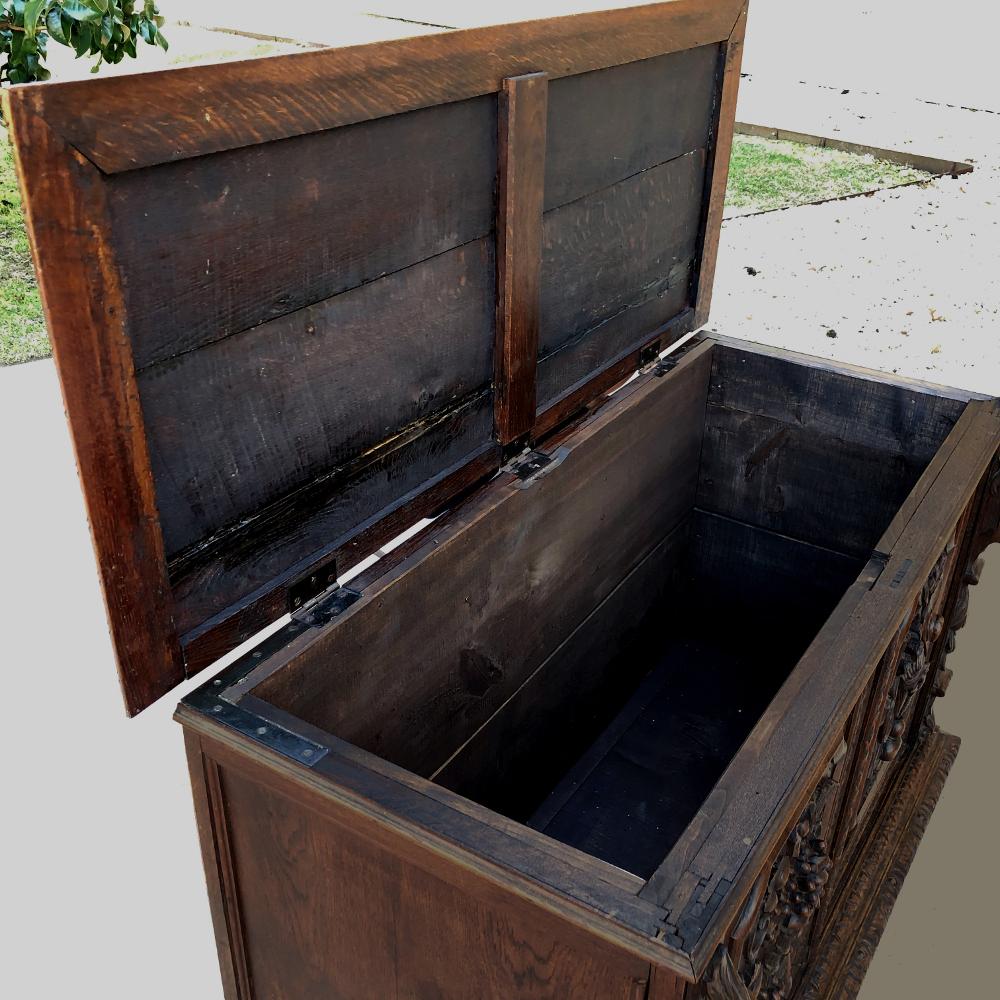 19th Century French Renaissance Trunk with Grape and Wheat Harvest For Sale 5