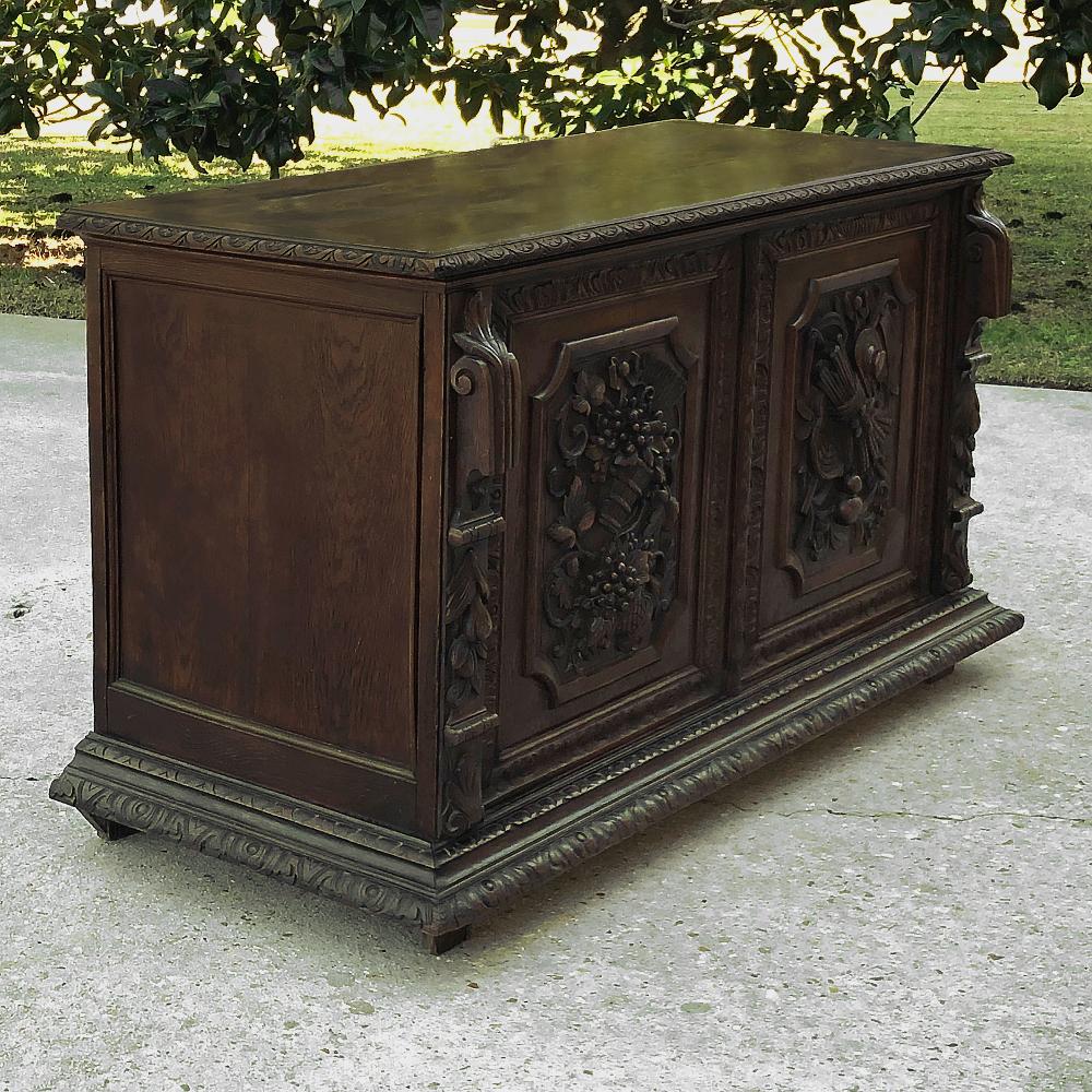 Renaissance Revival 19th Century French Renaissance Trunk with Grape and Wheat Harvest For Sale