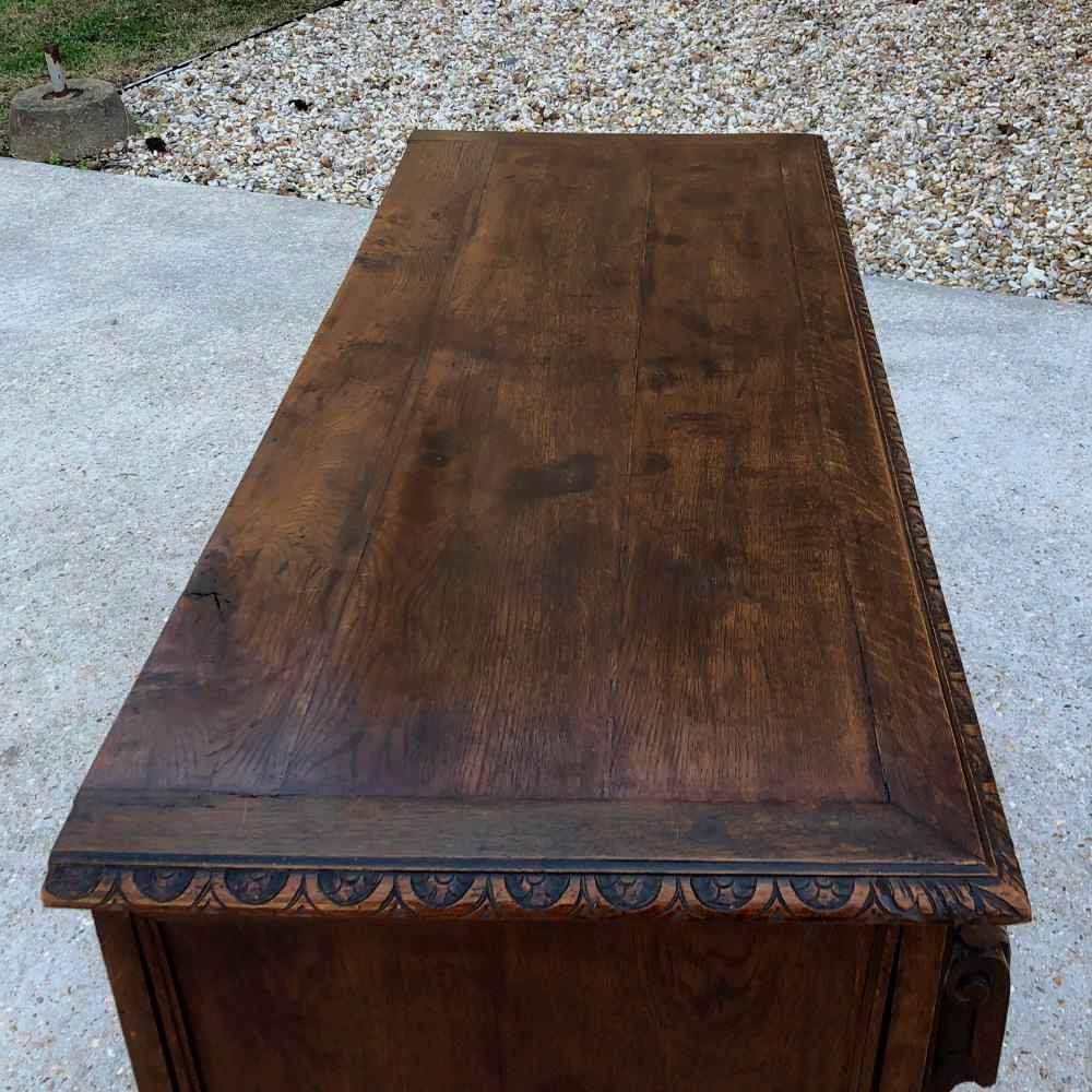 Oak 19th Century French Renaissance Trunk with Grape and Wheat Harvest For Sale