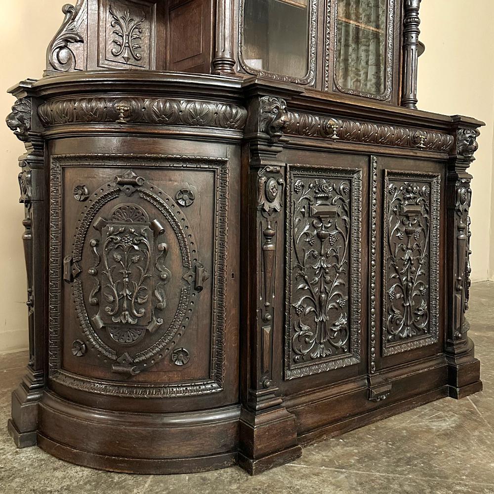 Libreria a due piani rinascimentale francese del XIX secolo ~ Bibliotheque in vendita 8