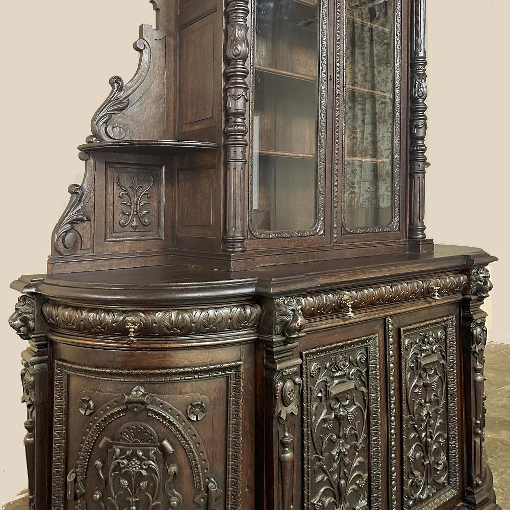 Libreria a due piani rinascimentale francese del XIX secolo ~ Bibliotheque in vendita 9