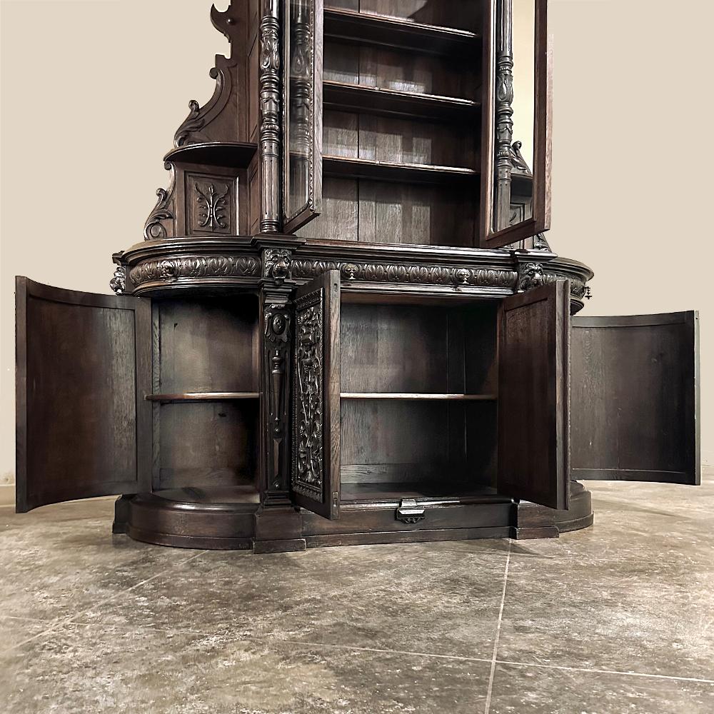 Ottone Libreria a due piani rinascimentale francese del XIX secolo ~ Bibliotheque in vendita