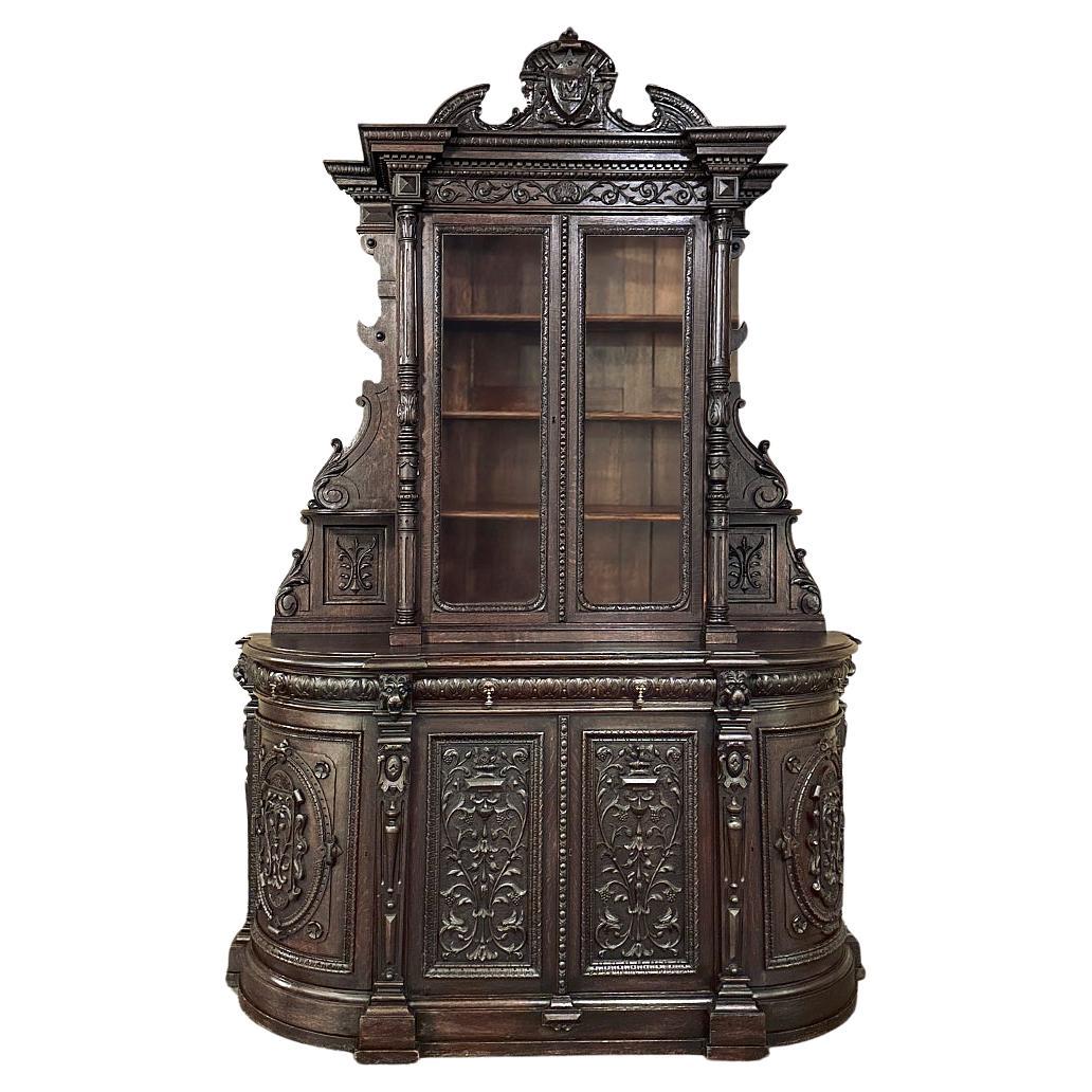 19th Century French Renaissance Two-Tiered Bookcase ~ Bibliotheque