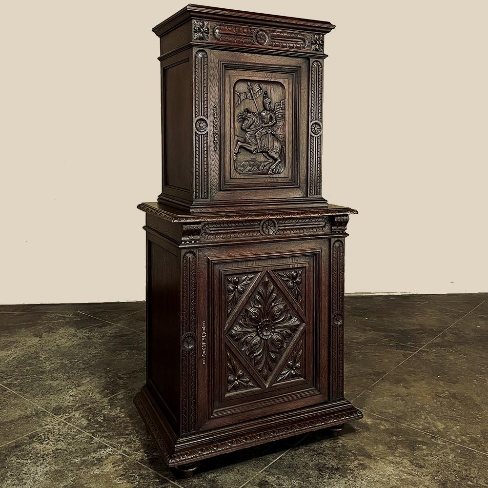 19th Century French Renaissance Two-Tiered Cabinet In Good Condition For Sale In Dallas, TX