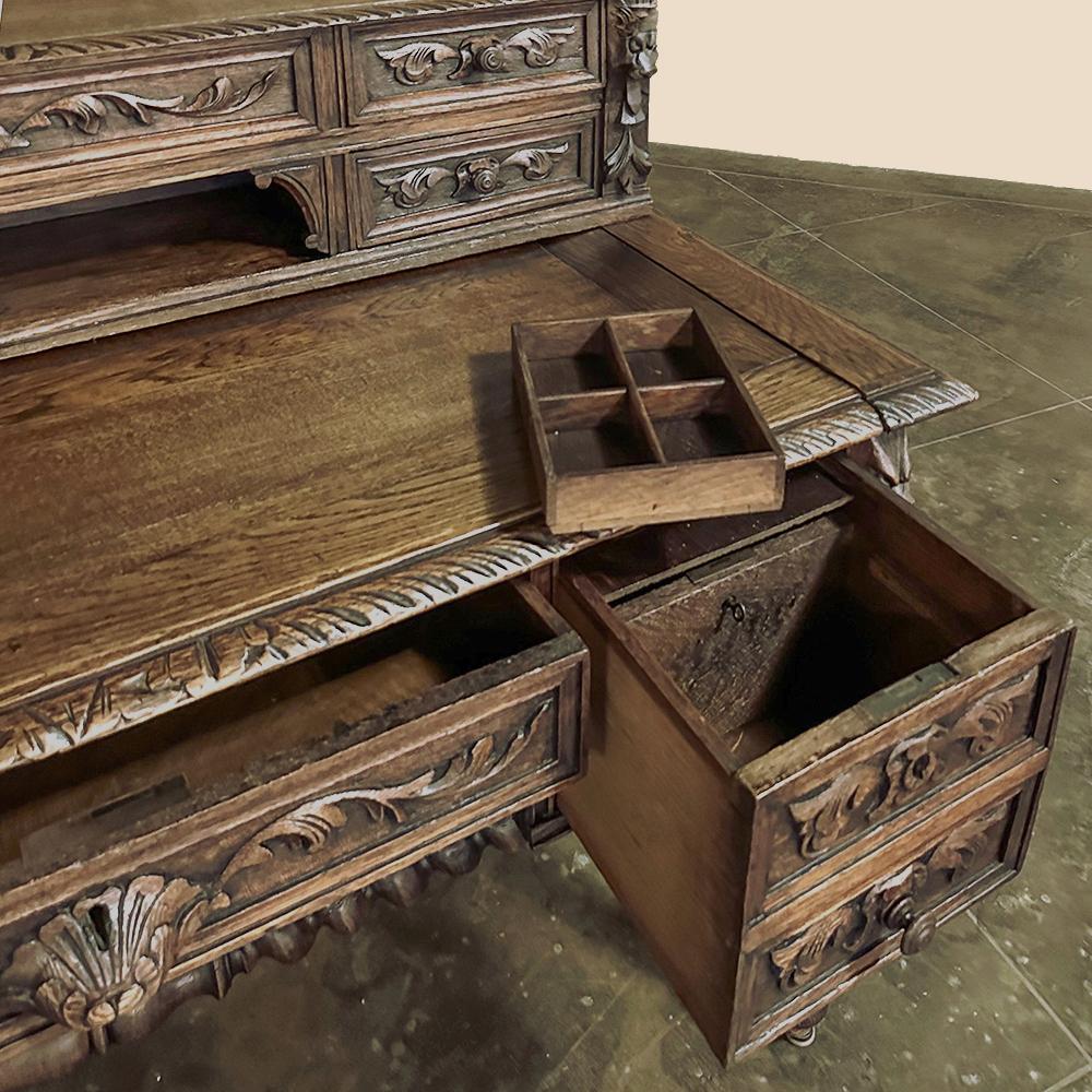 19th Century French Renaissance Wall Desk with Extending Writing Surface For Sale 4