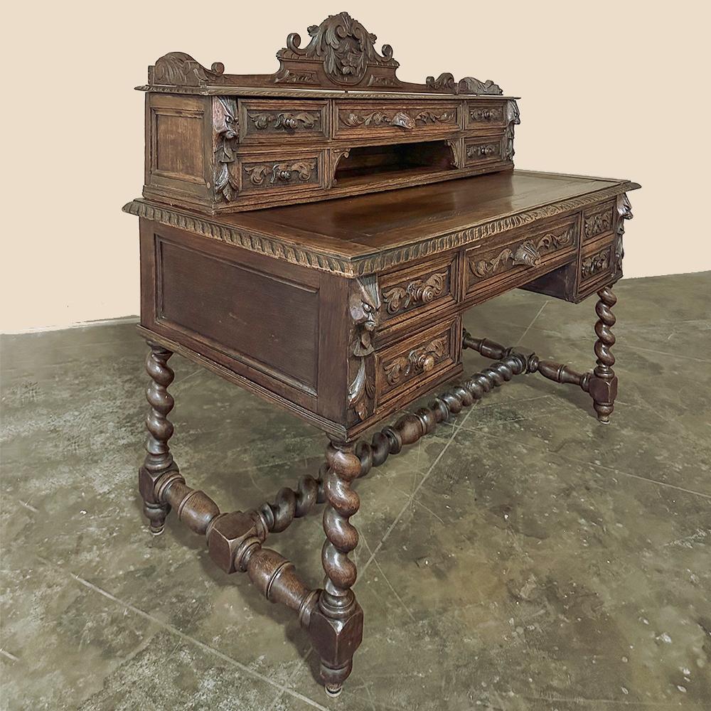 19th Century French Renaissance Wall Desk with Extending Writing Surface For Sale 5