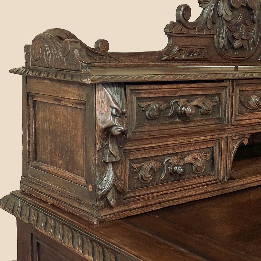 19th Century French Renaissance Wall Desk with Extending Writing Surface For Sale 7