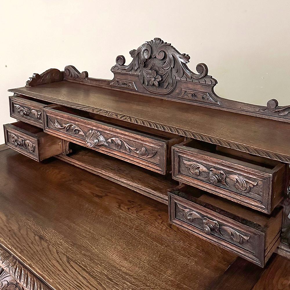 19th Century French Renaissance Wall Desk with Extending Writing Surface For Sale 10