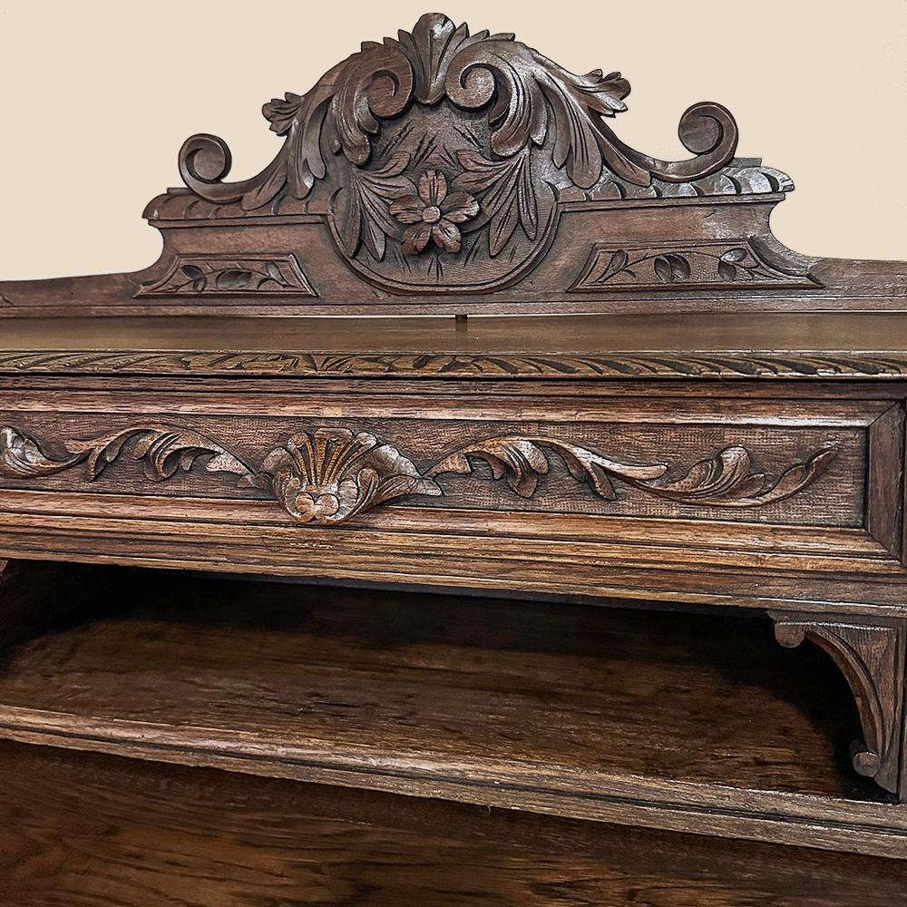 19th Century French Renaissance Wall Desk with Extending Writing Surface For Sale 11