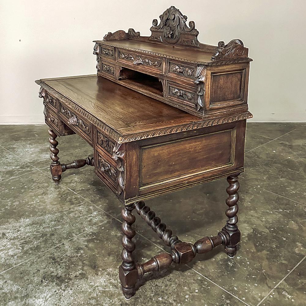 19th Century French Renaissance Wall Desk with Extending Writing Surface For Sale 12