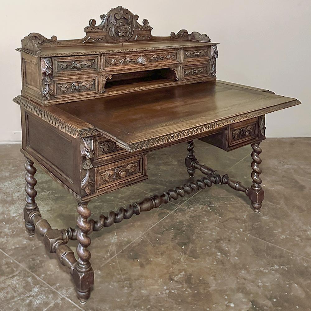 19th Century French Renaissance Wall Desk with Extending Writing Surface For Sale 1