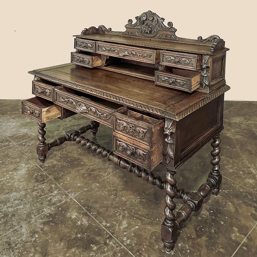 19th Century French Renaissance Wall Desk with Extending Writing Surface For Sale 3