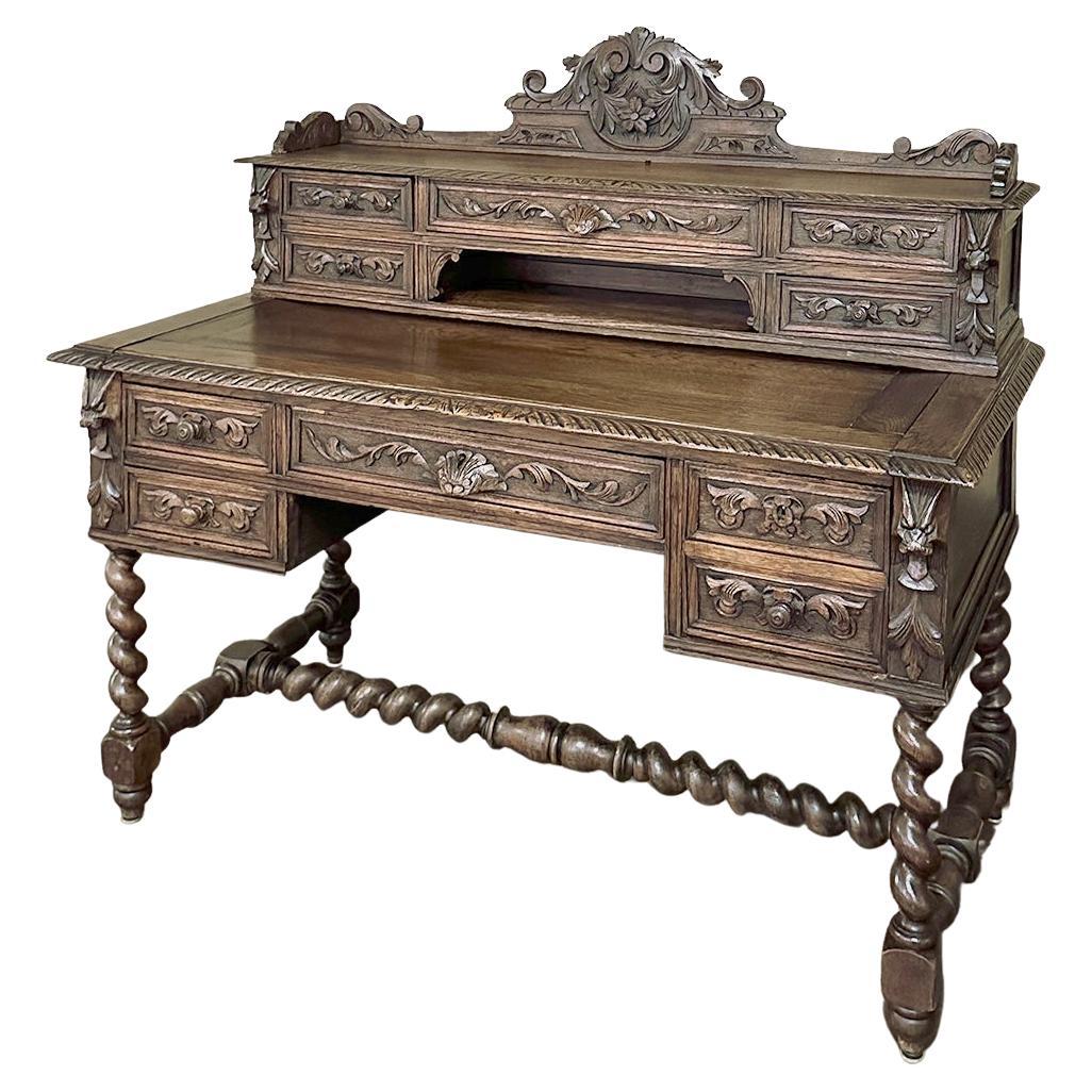 19th Century French Renaissance Wall Desk with Extending Writing Surface For Sale