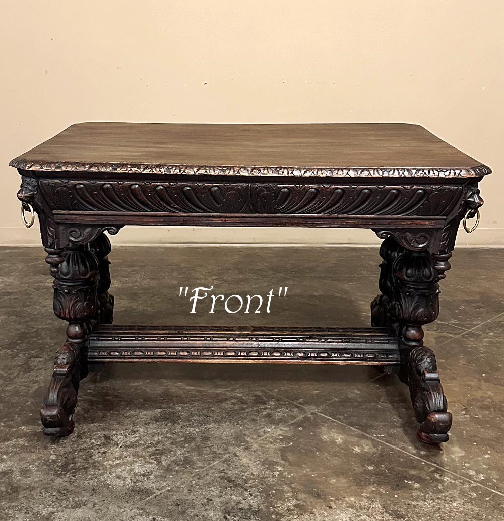 19th Century French Renaissance Writing Desk In Good Condition For Sale In Dallas, TX