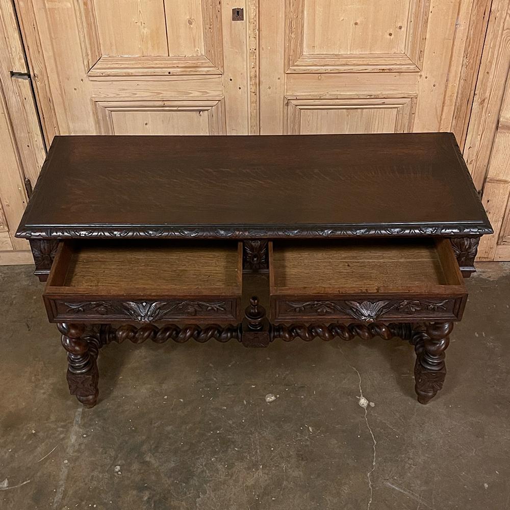 19th Century French Renaissance Writing Table, Desk, Sofa Table In Good Condition In Dallas, TX