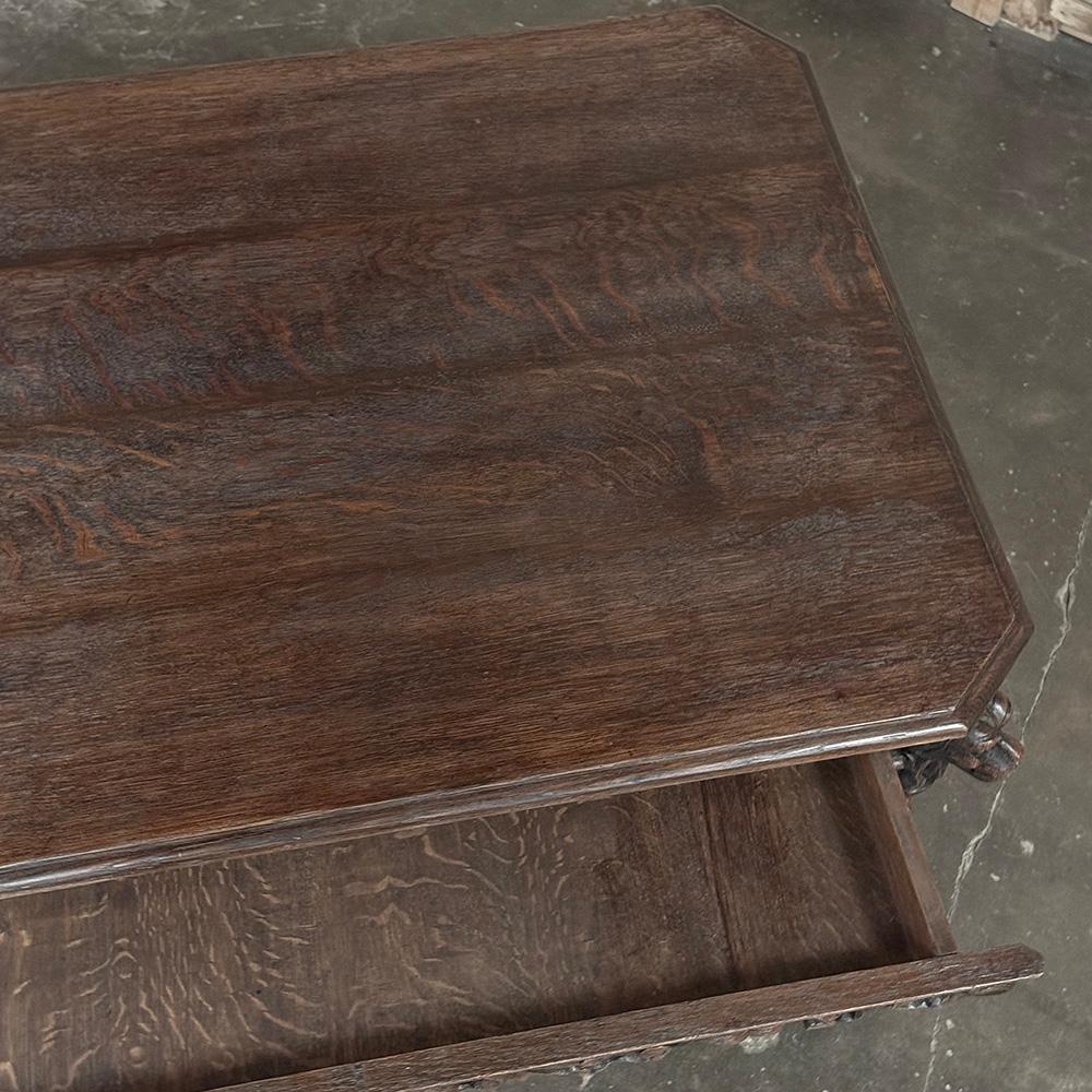 Table à écrire Renaissance française du 19ème siècle ~ Bureau avec Dauphins en vente 11