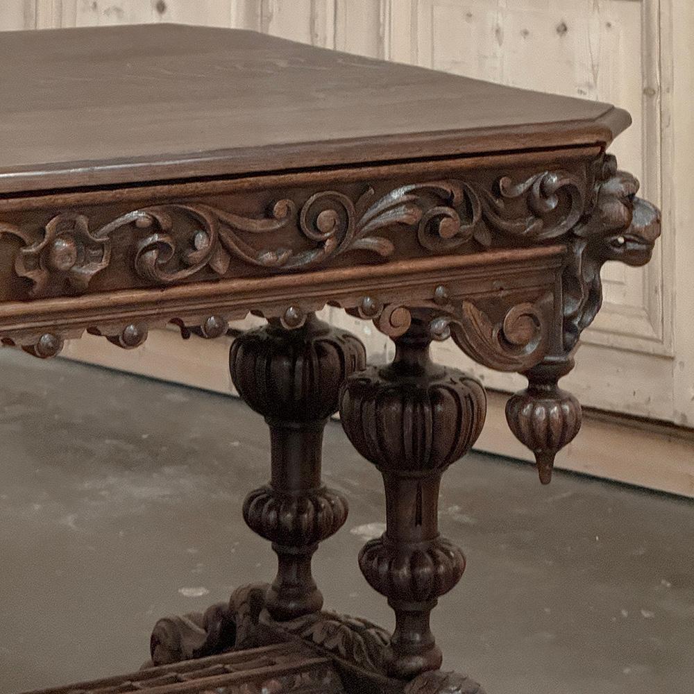 Fin du XIXe siècle Table à écrire Renaissance française du 19ème siècle ~ Bureau avec Dauphins en vente