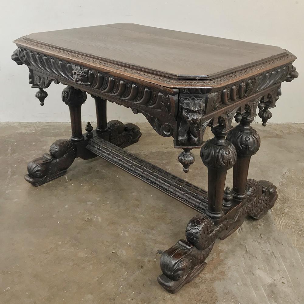 Renaissance Revival 19th Century French Renaissance Writing Table