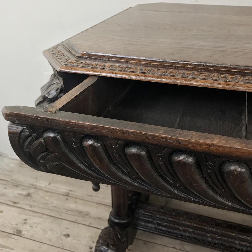 Oak 19th Century French Renaissance Writing Table