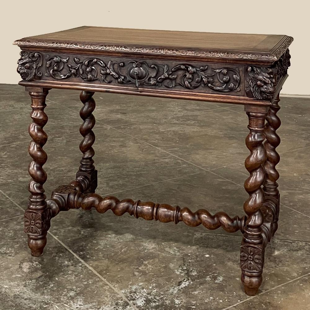19th Century French Renaissance Writing Table, Student Desk In Good Condition For Sale In Dallas, TX