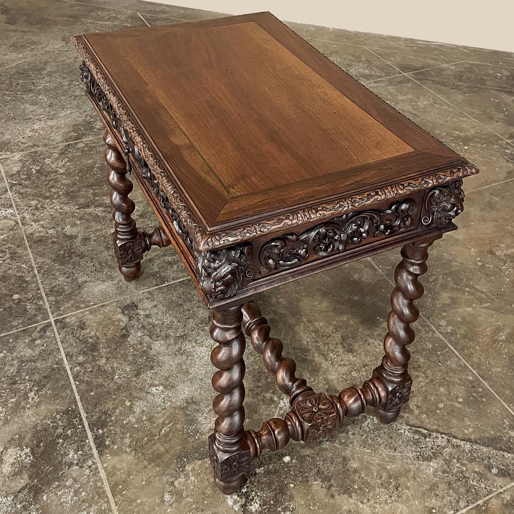 19th Century French Renaissance Writing Table, Student Desk For Sale 3
