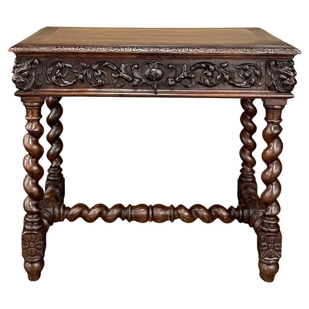 19th Century French Renaissance Writing Table, Student Desk