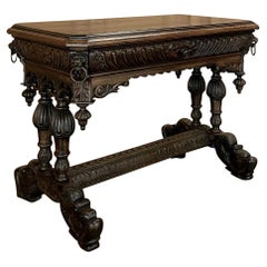19th Century French Renaissance Writing Table with Dolphins