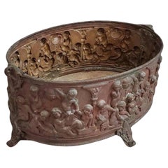 19th Century French Repousse Copper Jardiniere