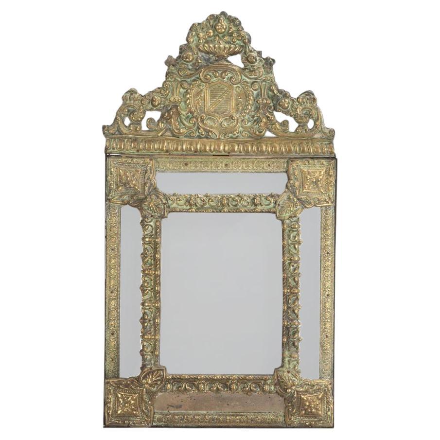19th Century French Repousse Cushion Mirror