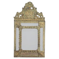 19th Century French Repousse Cushion Mirror