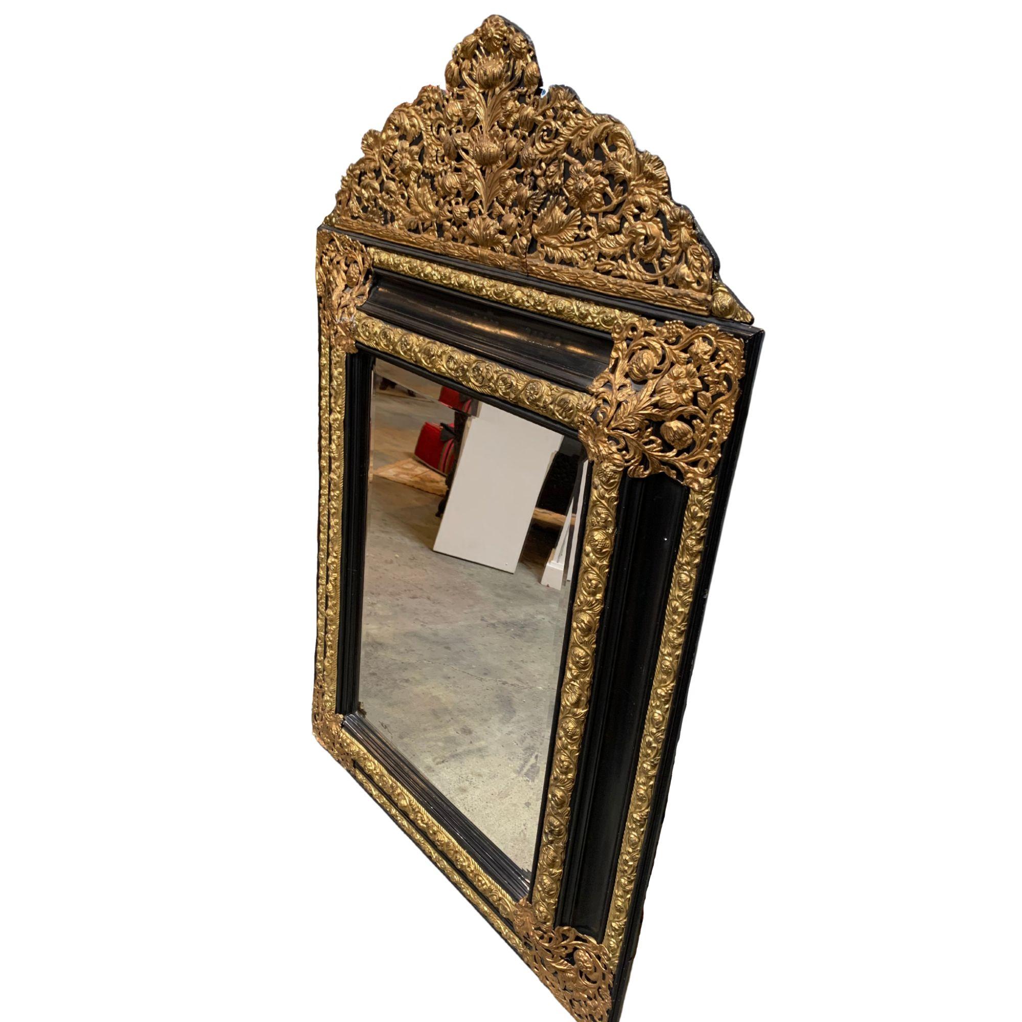 Repoussé 19th Century, French Repousse Mirror For Sale