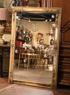 19th Century French Restauration Carved Gilt Mirror with Floral & Fruit Motifs