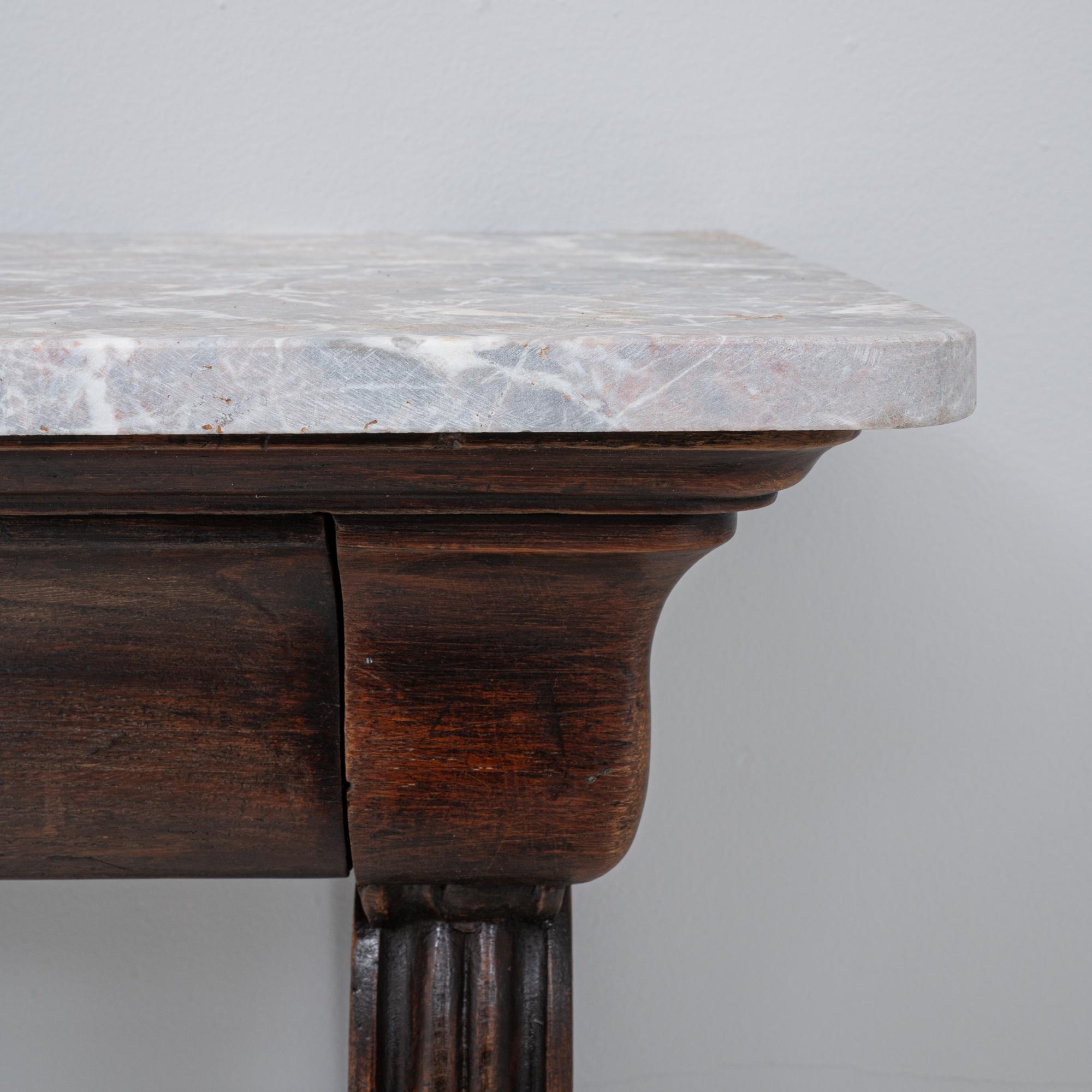 19th Century French Restauration Console Table With Marble Top For Sale 7