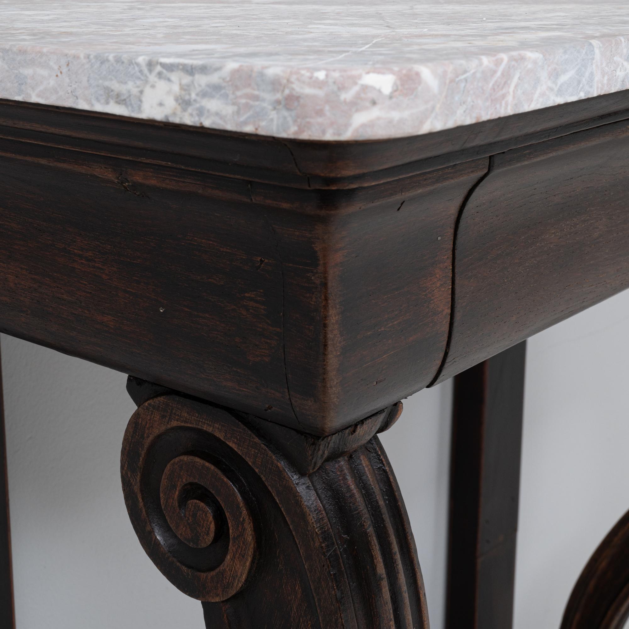 19th Century French Restauration Console Table With Marble Top For Sale 8