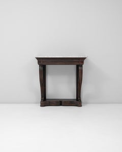 Mesa Consola de Restauración Francesa del Siglo XIX con Tapa de Mármol