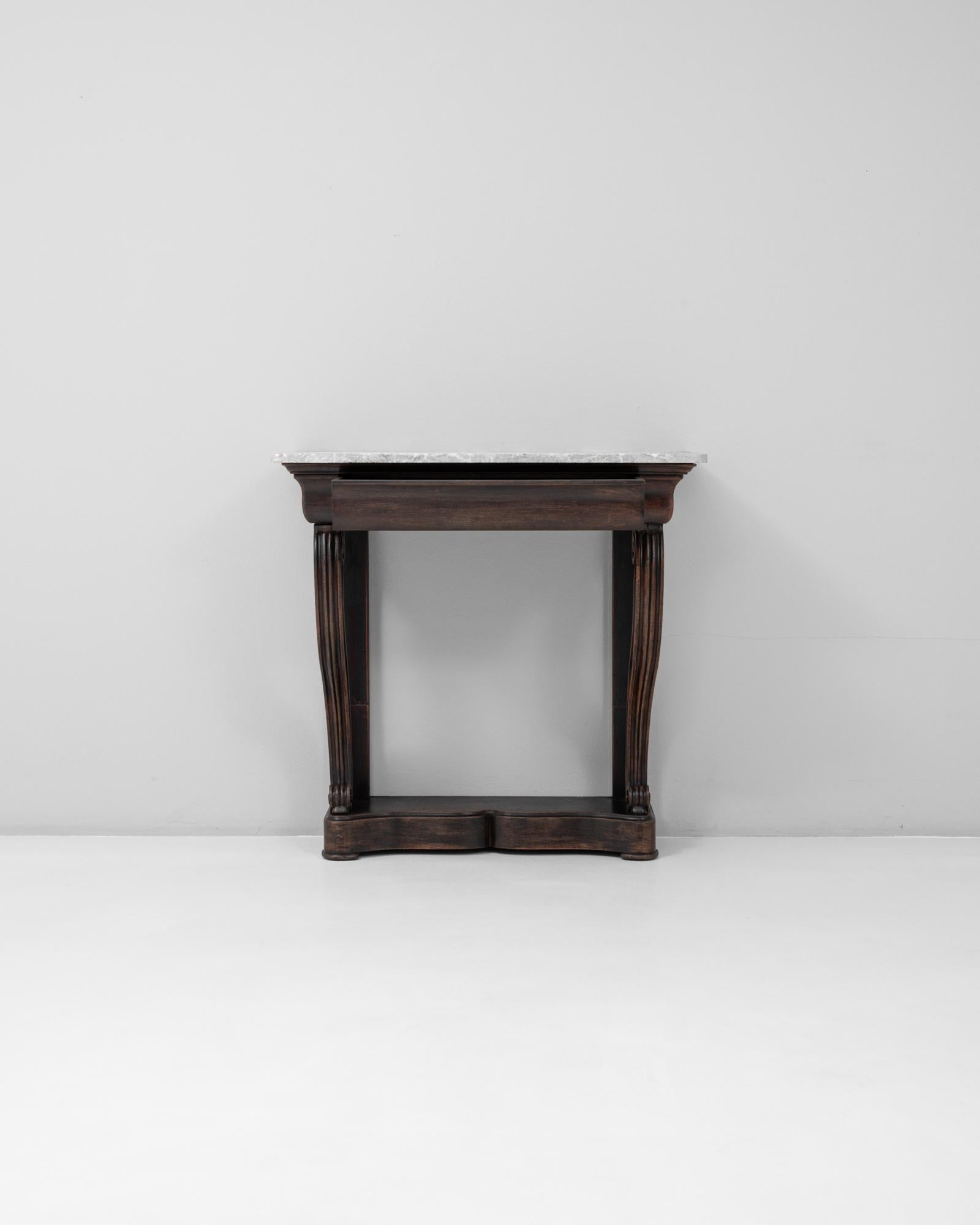 19th Century French Restauration Console Table With Marble Top In Good Condition For Sale In High Point, NC