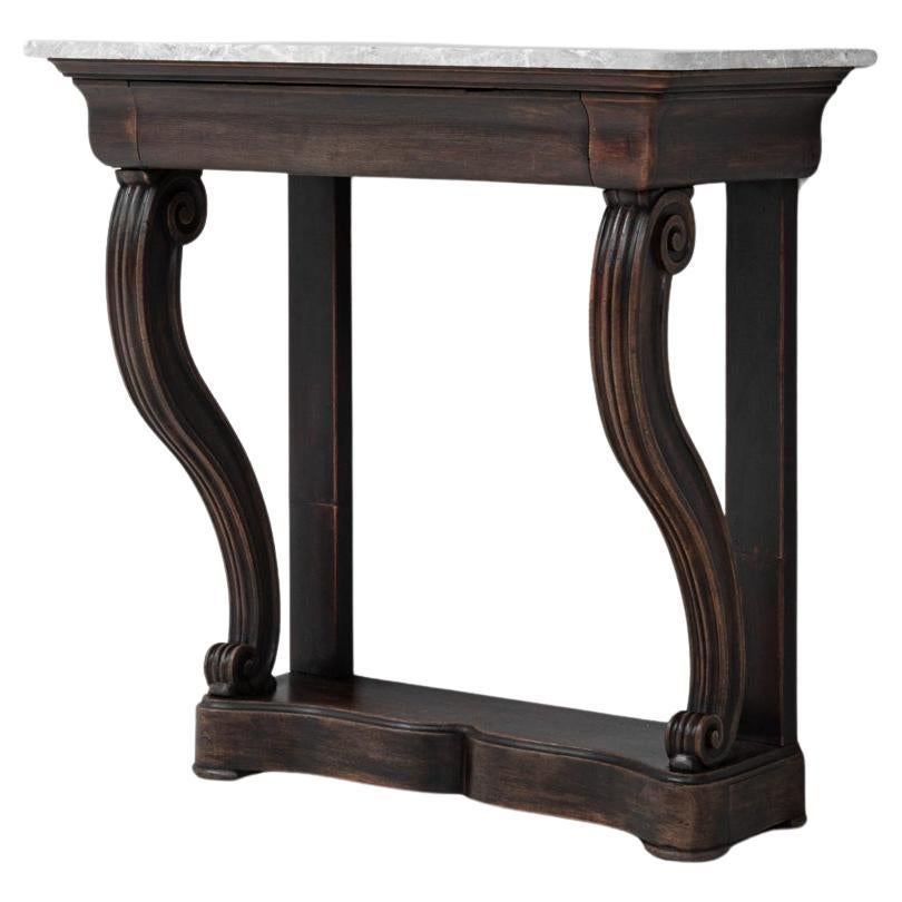 19th Century French Restauration Console Table With Marble Top For Sale