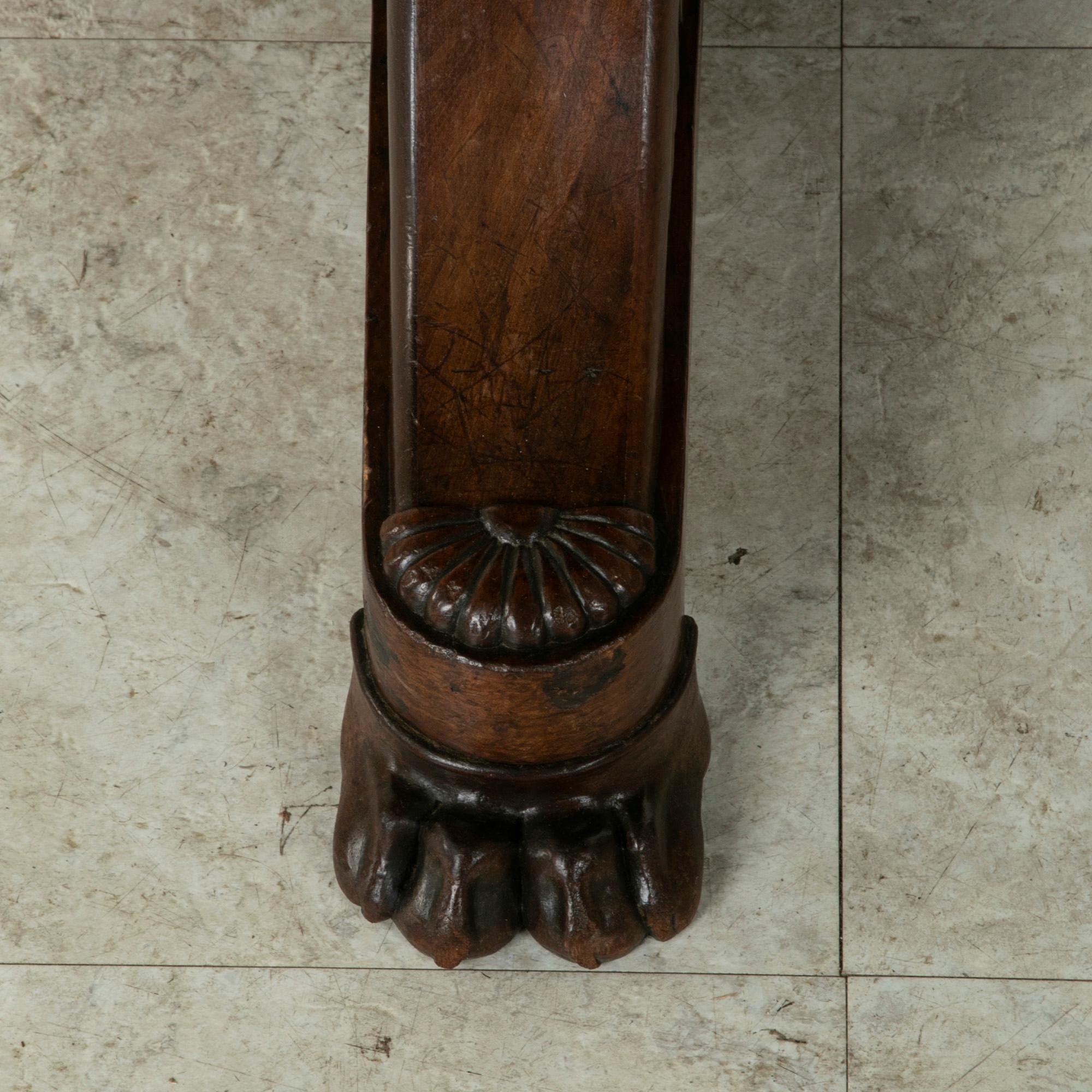 19th Century French Restauration Period Mahogany Gueridon Pedestal Table, Marble 5