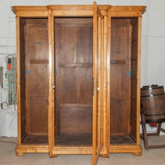 19th Century French Restauration Style Lemonwood Armoire