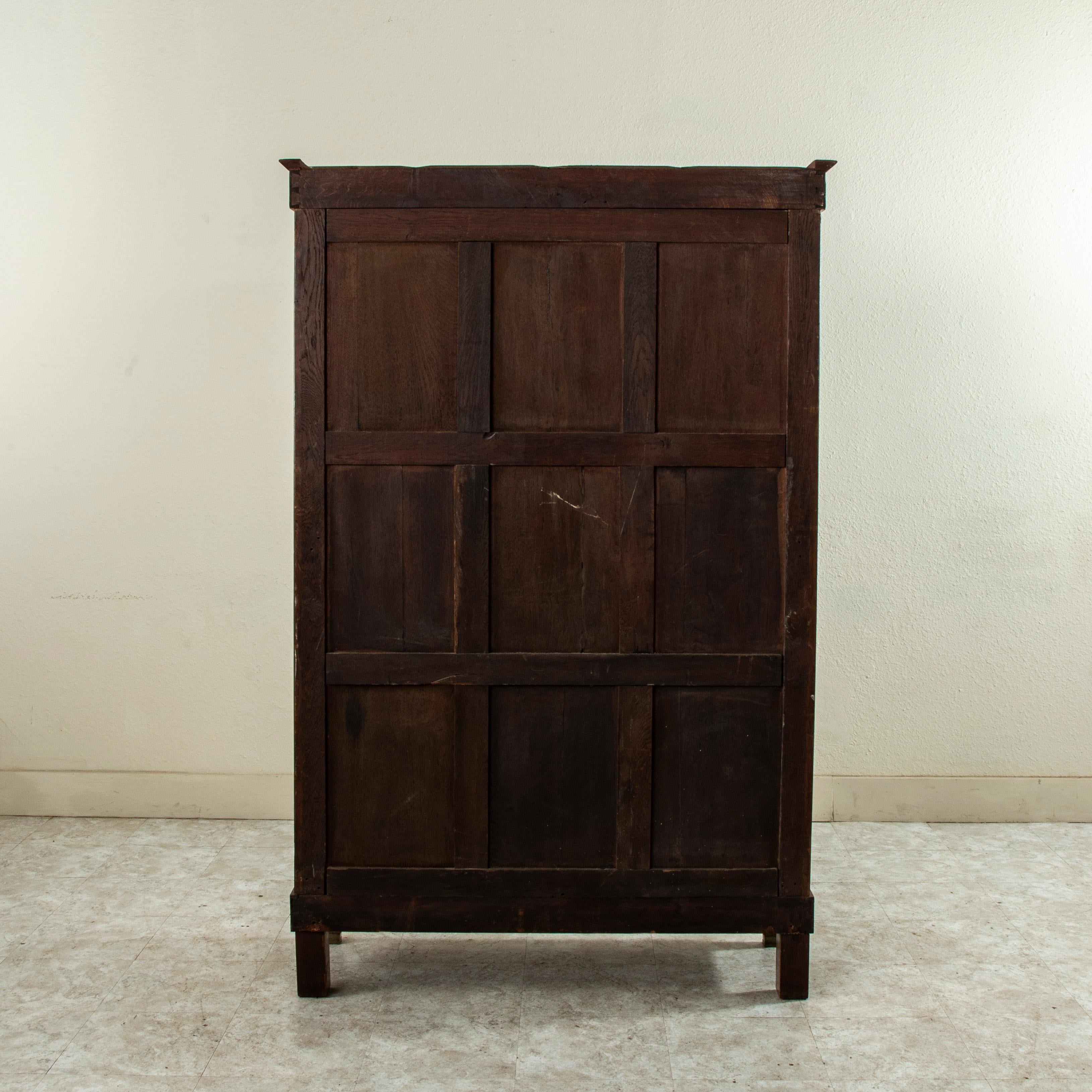 Bronze 19th Century French Restauration Style Mahogany Bookcase, Vitrine, Bibliotheque For Sale