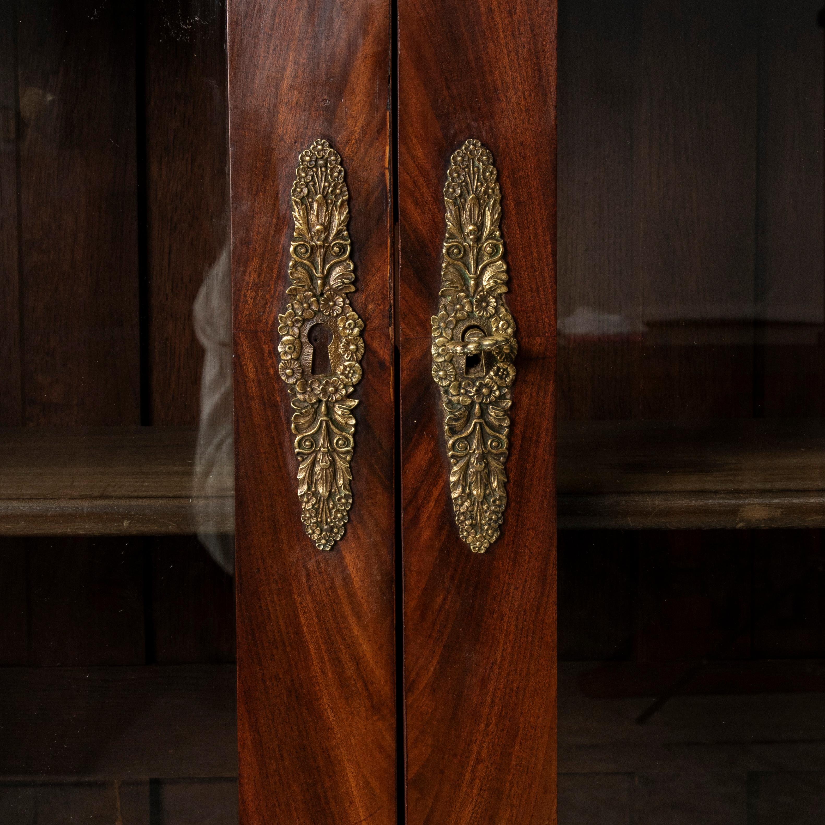 19th Century French Restauration Style Mahogany Bookcase, Vitrine, Bibliotheque For Sale 3