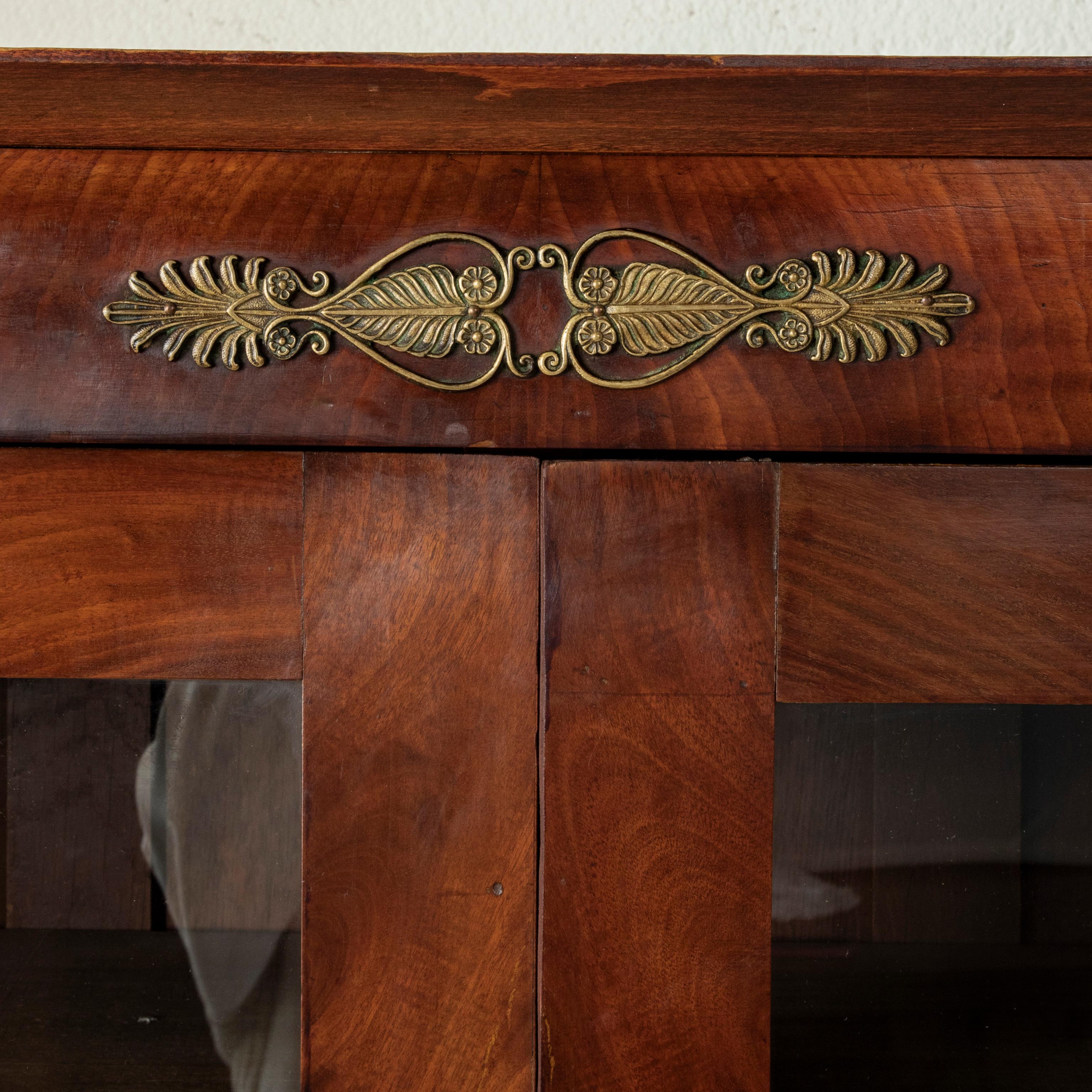 19th Century French Restauration Style Mahogany Bookcase, Vitrine, Bibliotheque For Sale 5
