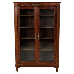 19th Century French Restauration Style Mahogany Bookcase, Vitrine, Bibliotheque