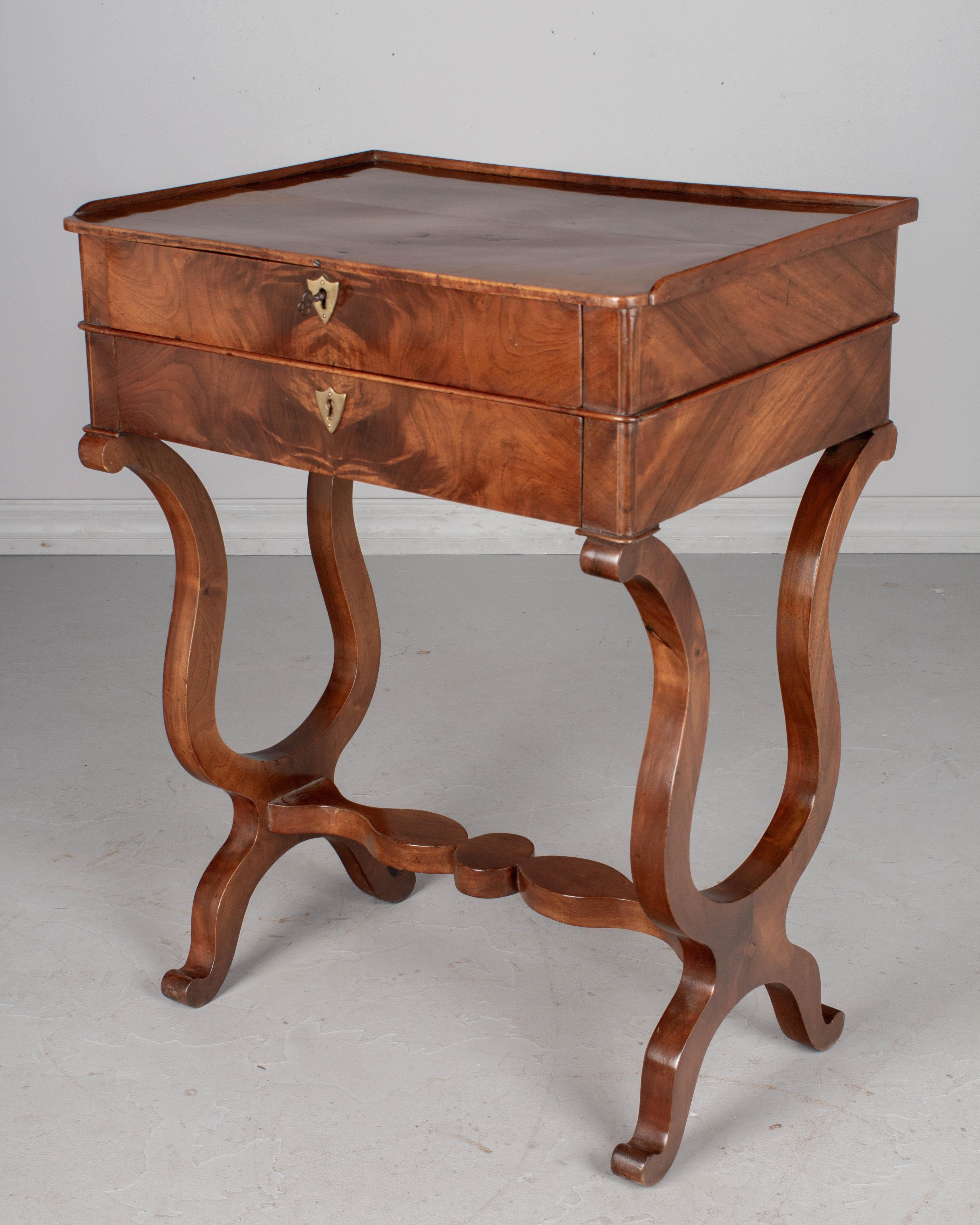 Walnut 19th Century French Restauration Style Side Table
