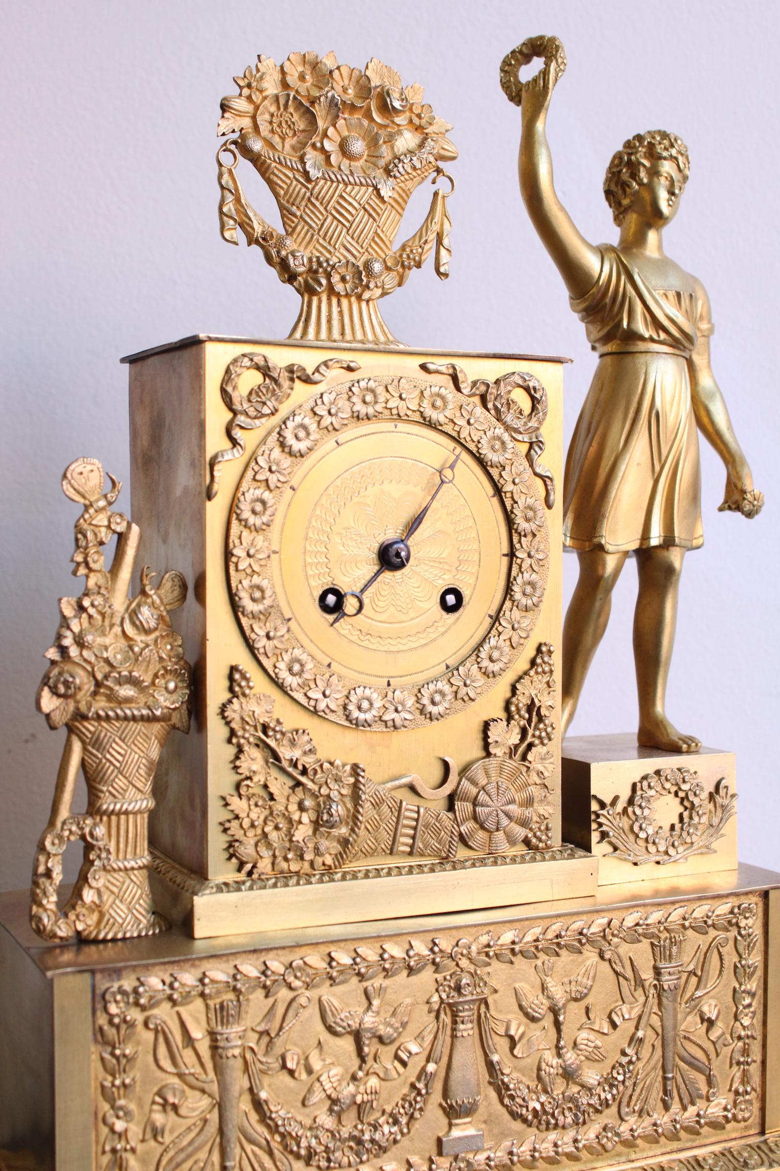 Bronze 19th Century French Restoration Clock
