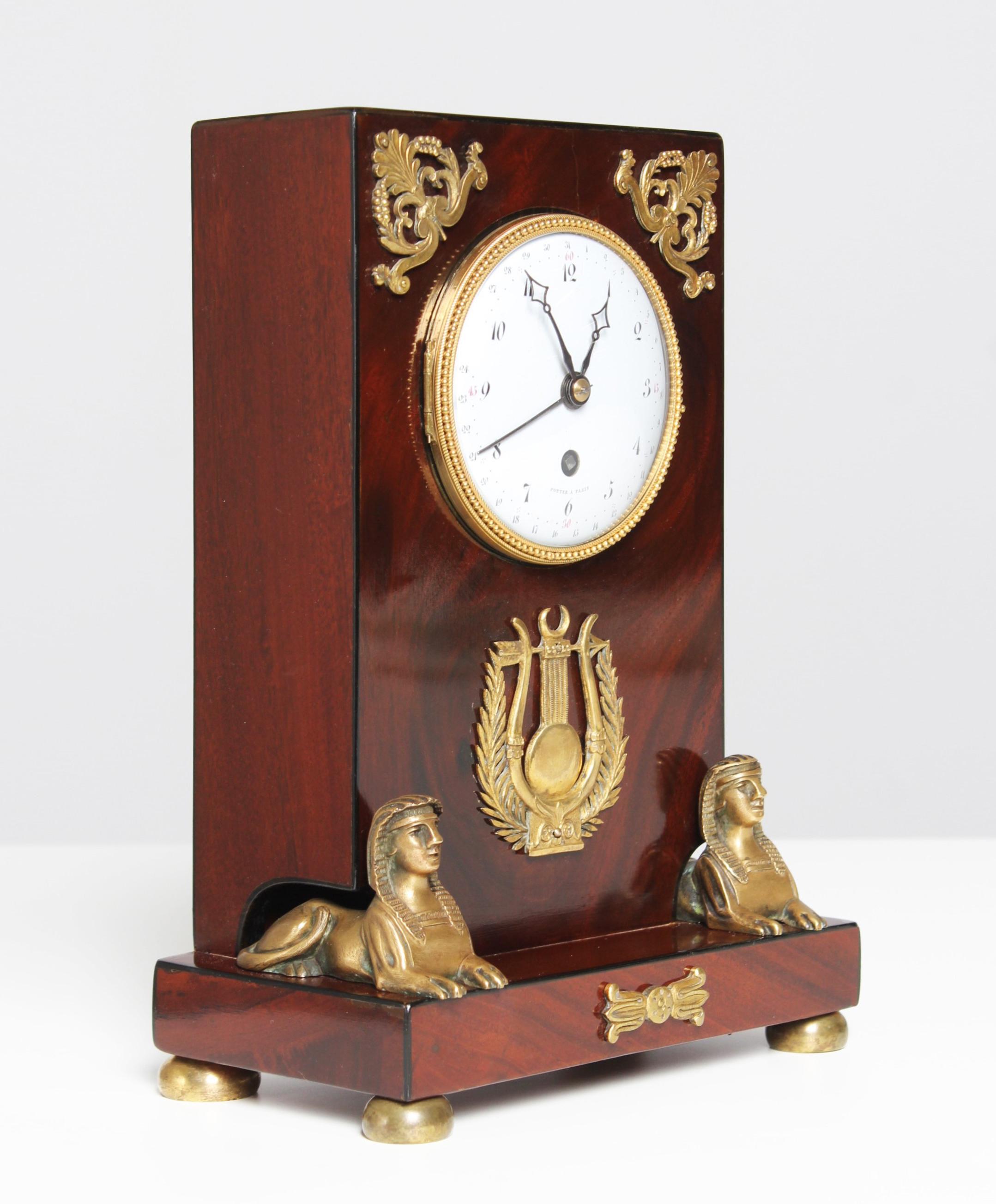 19th Century French Retour d'Egypte Mantel Clock, Pendule d'Audience 1