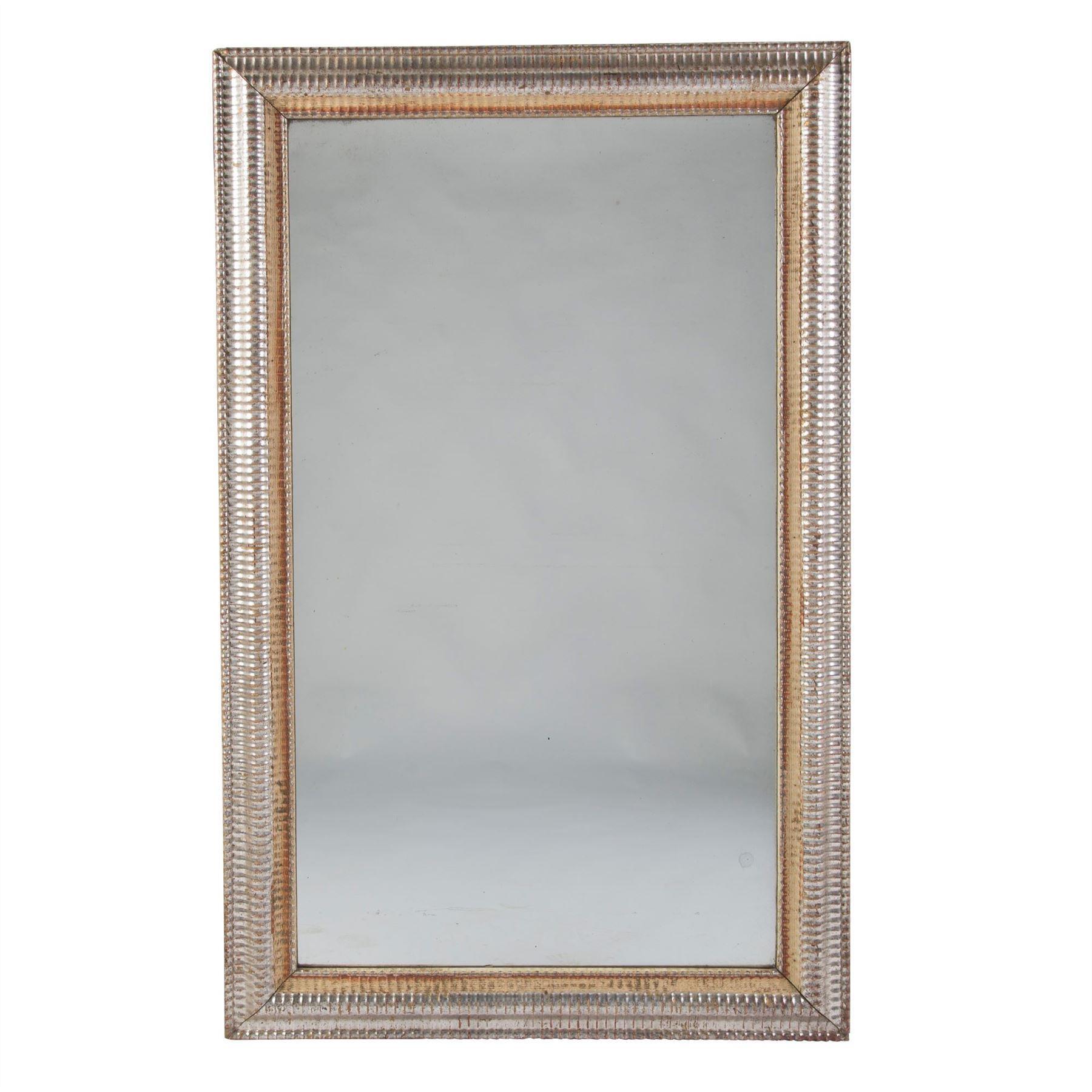Wood 19th Century French Ripple Frame Mirror
